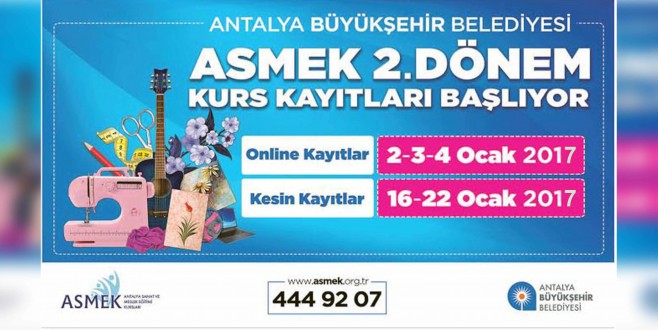 ASMEK 2’nci dönem kayıtları başlıyor