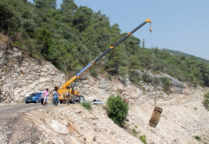 Çalınan araç barajda bulundu