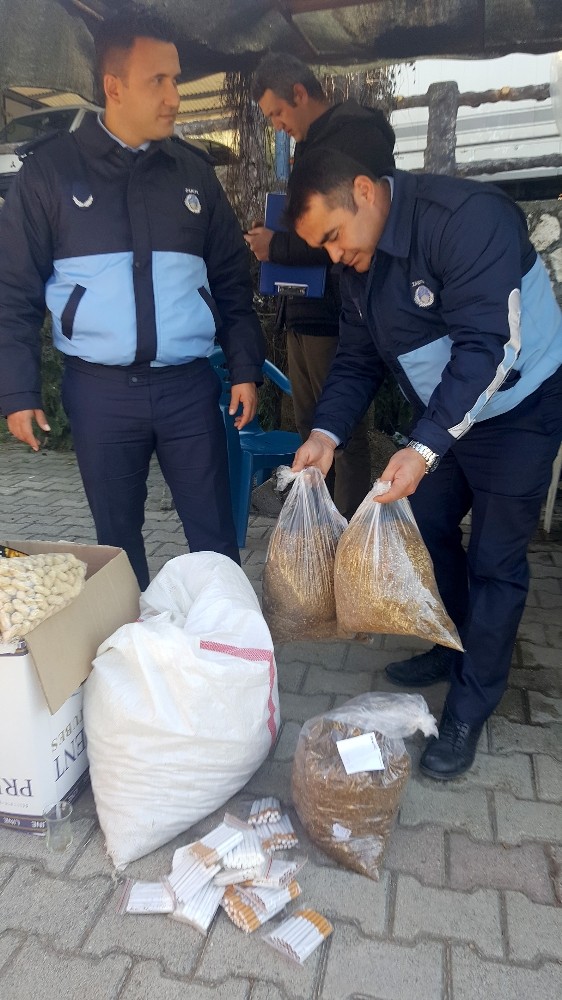 Kumluca’da kaçak sigara ve tütün operasyonu