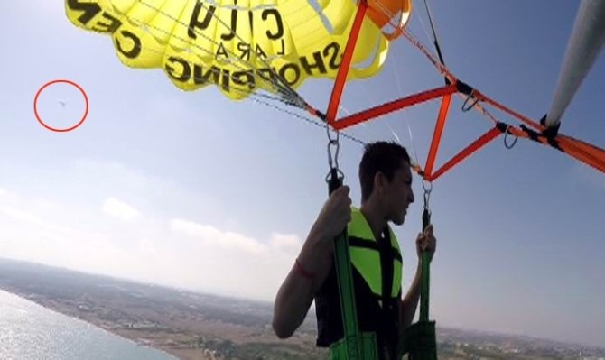 Paramotorla 500 metreden böyle çakıldı