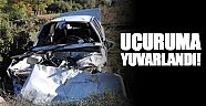 20 metrelik uçuruma yuvarlanan otomobilde sürücü yaralandı