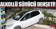 Alkollü sürücü apartman boşluğuna düştü!