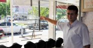 Balyozlu soygun girişimi cama takıldı