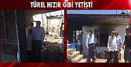 Evi yanan aileye Türel'den yardım