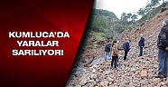 Heyelan meydana gelen yolda çalışmalar başladı