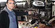 Hızını alamadı işyerine girdi