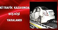 İki kaza da 5 yaralı