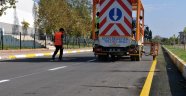 Kepezde yol çizgisi çalışması