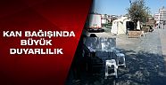Kızılay kan toplama standına vatandaştan yoğun ilgi