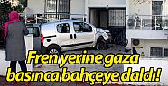 Kontrolünü kaybettiği araçla  apartman bahçesine girdi