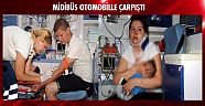 Midibüsle otomobil çarpıştı: 9 yaralı