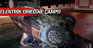 Otomobil elektrik direğine çarptı: 1 ölü, 1 yaralı