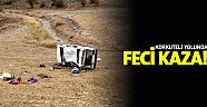 Otomobil tarlaya uçtu: 1 ölü, 6 yaralı