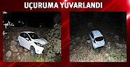 Otomobiliyle uçuruma uçtu