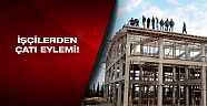 Parasını alamayan işçiler eylem yaptı