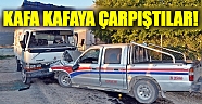 Portakal yüklü kamyon, otomobille kafa kafaya çarpıştı: 3 yaralı