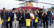 Şanslı 50 ziyaretçi helikopterle uçtu