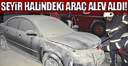 Seyir halindeki otomobil alev aldı!