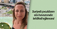 Suriyeli çocukların süs havuzunda tehlikeli eğlencesi