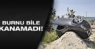 Takla atan otomobilden burnu bile kanamadan çıktı