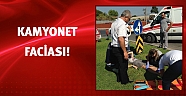Ters yöne giren kamyonet tatilcilere çarptı