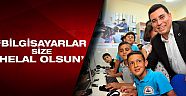 Tütüncü, okullara bilişim sınıfı kurmaya devam ediyor