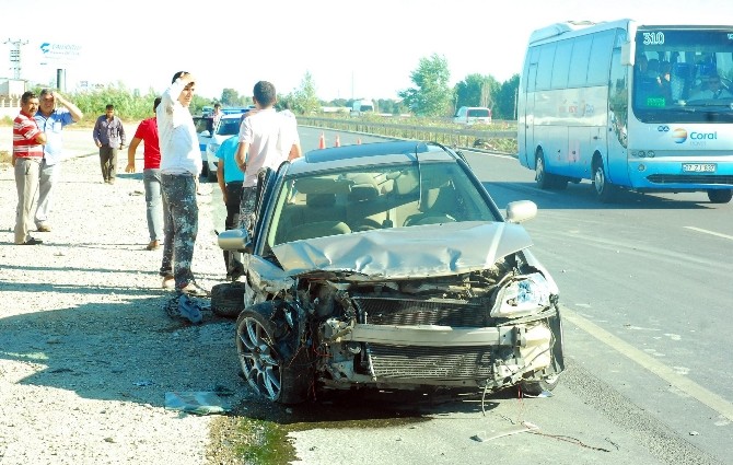 Takla atan otomobilden hafif yaralı çıktılar