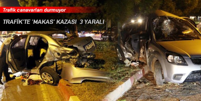 Trafik'te makas kazası, 3 yaralı