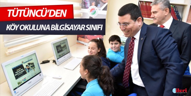 Tütüncü'den köy okuluna bilgisayar sınıfı