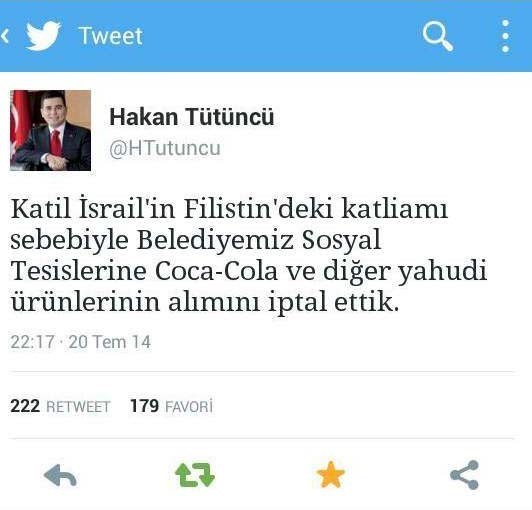 Tütüncü İsrail ürünlerini sosyal tesislerde yasakladı